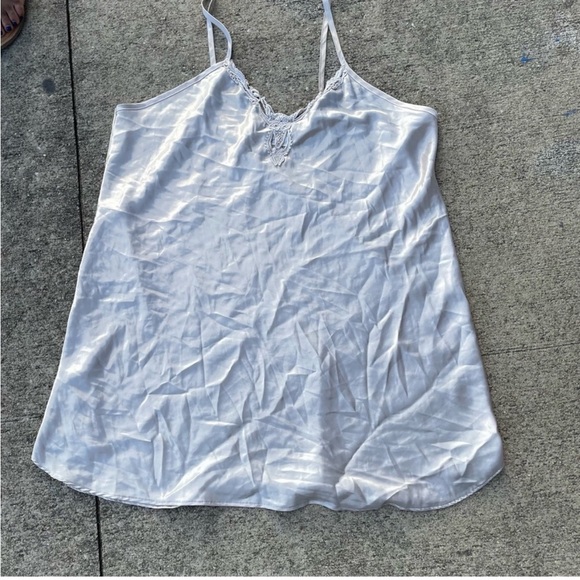 Cream Chemise with Spaghetti Straps and Flowy Silhouette - Picture 1 of 3